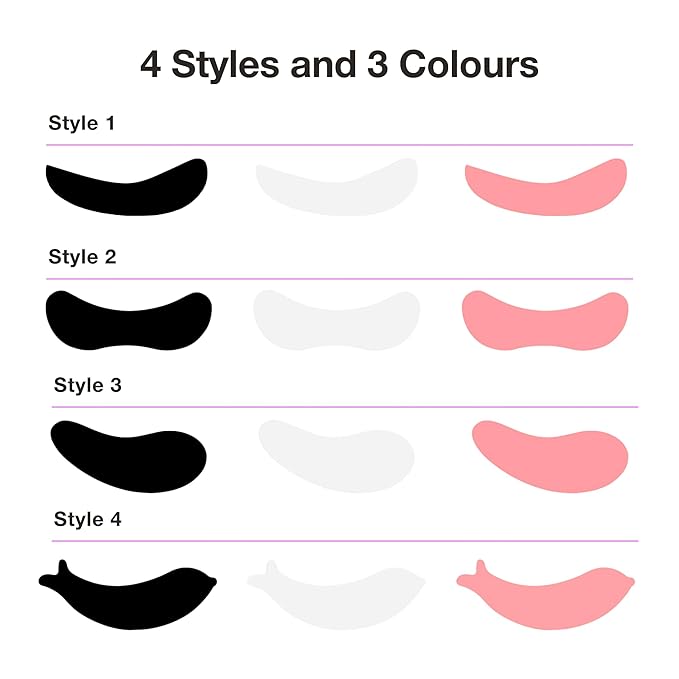 Curacoro Reusable Eye Pads, Silicone Under Eye Patches Lash Lift Cover Eyelash Extension | Soft Pads for Sensitive Skin during Eyelash Perm Lamination & Lash Extensions Remover (White, Style 2)