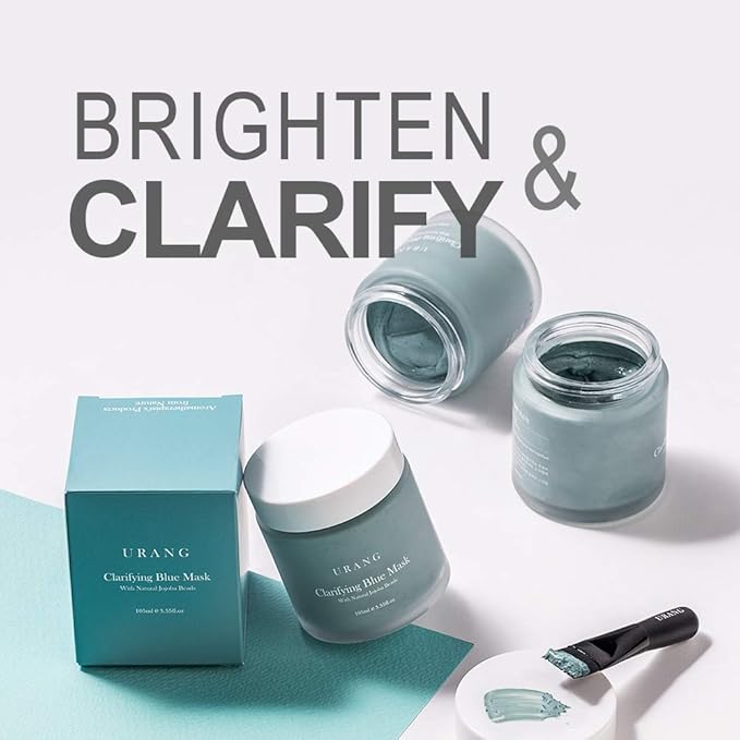 Clarifying Blue Face Mask 3.55 oz | Wash-Off, Clarifying & Exfoliating Blue Clay Face Mask With Jojoba Beads | Reduce Acne, Blackheads & Tighten Pores | Safe For All Skin Types Dry & Sensitive