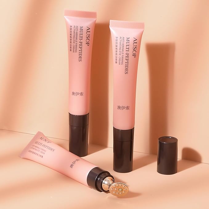 Anti-Aging Caffeine Eye Cream with Metallic Applicator, Eyebag Remover, Under Eye Cream Skin Care Anti-Wrinkles, Fine Lines, Dark Circles, 0.6 OZ