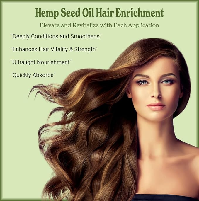 Natural Born Oils Hemp Seed Oil, 2oz, Organic, Cold-Pressed, Rich in Omega Fatty Acids, Ideal for Skin Hydration, Hair Growth