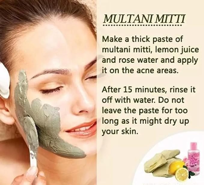 Natural Multani Mitti 500 Gms| Fullers Earth Facial Clay Whole Chunks| 100% Organic Natural Glow Beauty Face Pack Fuller’s Clay (Can Be Grinded Into Multani Mitti Powder)|Facial Clay| Natural Mud Mask