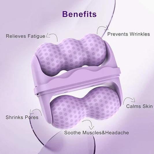 Ice Roller for Face and Eyes，Multi-Functional Facial Skin Care Tools with 2 in 1 Face Roller,Massager Roller Tools, Self Care Gifts for Men Women