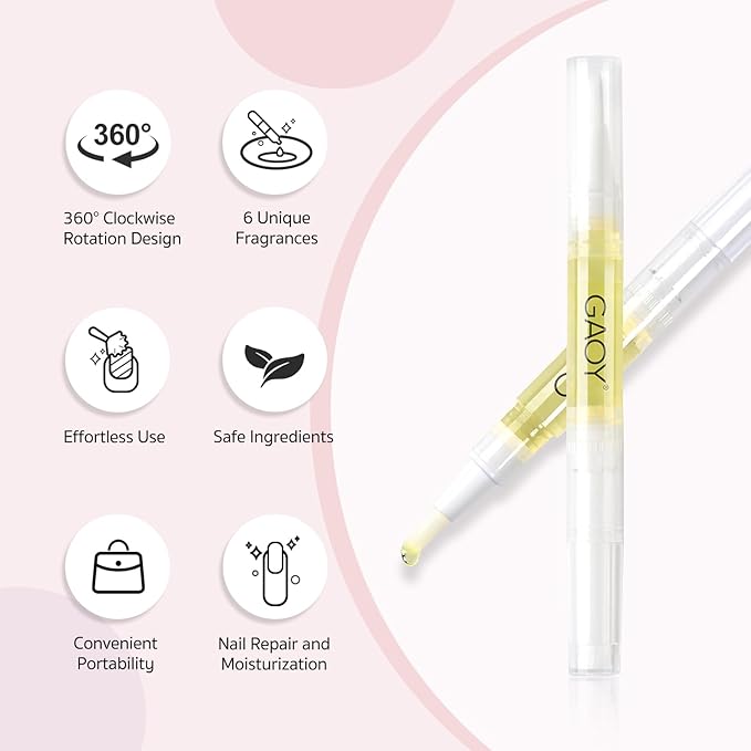 GAOY Cuticle Remover Kit with 6Pcs Cuticle Oil Pen Set