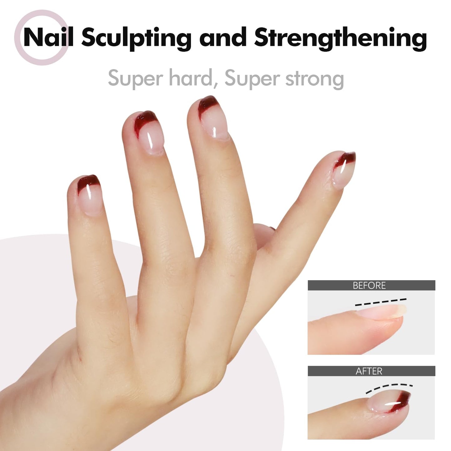 FZANEST Heat-Free Builder Nail Hard Gel For Nails Extension Sculpting Overlay Cool Nude Hema TPO-Free UV LED Gel Soak Off #05