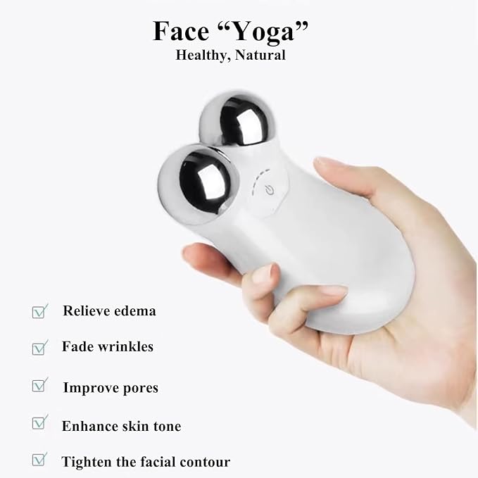 Microcurrent Facial Device,Enhances The Ability to Lift The Face and Tighten The Skin,Facial Wrinkle Equipment，White