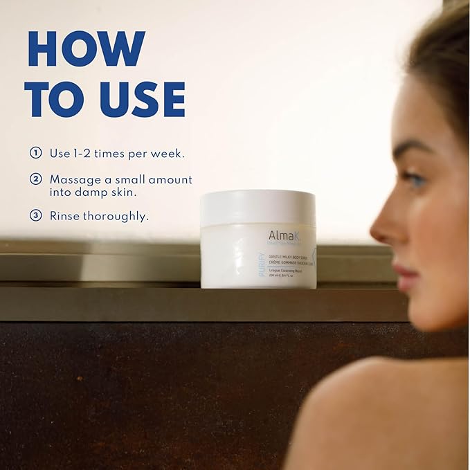 ALMA K Gentle Milky Body Scrub - Exfoliating Body Scrub - Body Exfoliator - Shower Scrub with Shea Butter - Exfoliating Scrub for Women - 8.4 oz