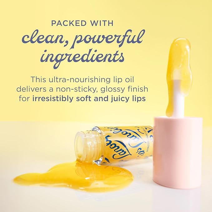 Lanolips Hydrating Lip Oil - Plumping Lip Gloss Infused with Lanolin Oil, Hyaluronic Acid & Vitamin E - Non-Sticky, Glossy Finish Beauty Products - Honey (0.2 Fl oz)