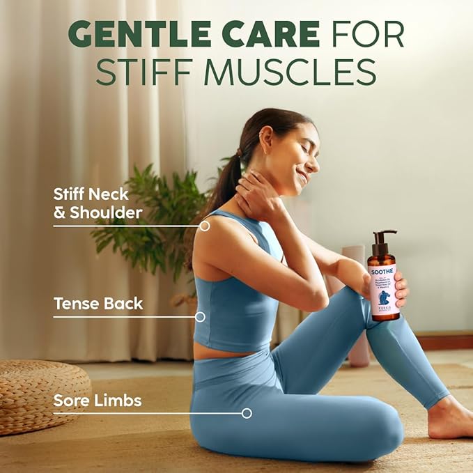 Kukka Soothe Massage Oil for Therapy - 6.76 Fl Oz - 100% Pure Natural - Eucalyptus, Peppermint & Vitamin E - Sore Muscle for Body Muscle Relaxing Calming, Soothing Massage Oil
