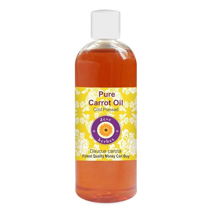 Deve Herbes Pure Carrot Oil (Daucus carota) Cold Pressed 200ml (6.76 oz)