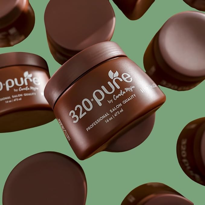 320Pure Hair Mask for Damaged Hair 16oz, Mascarilla para el cabello, Deep Conditioning Mask for Dry, Frizzy, Color-Treated & Curly, Hydrating Treatment for Growth & Repair