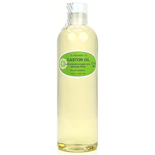 Dr Adorable - 12 Oz - Premium Castor Oil - 100% Pure Natural Organic Cold Pressed Virgin