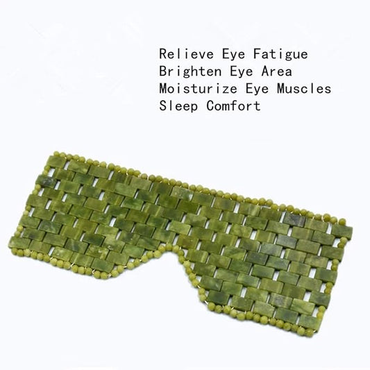 AITELEI Natural Jade Eye Mask Anti-Aging Facial Sleeping Eye Mask Hot or Cold Therapy Blindfold for Puffy Eyes, eye masks for dark circles and puffiness Massage Tool