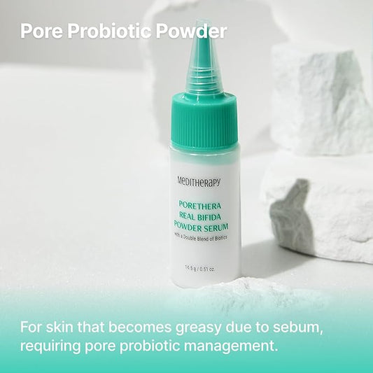 Porethera Real Bifida Powder Serum - Korean Face Serum for Pore Tightening - Pore Minimizer for Face with Probiotic Powder for Skin Balance - Improve Clarity, and Maintain Healthy Skin, 0.51 fl.oz