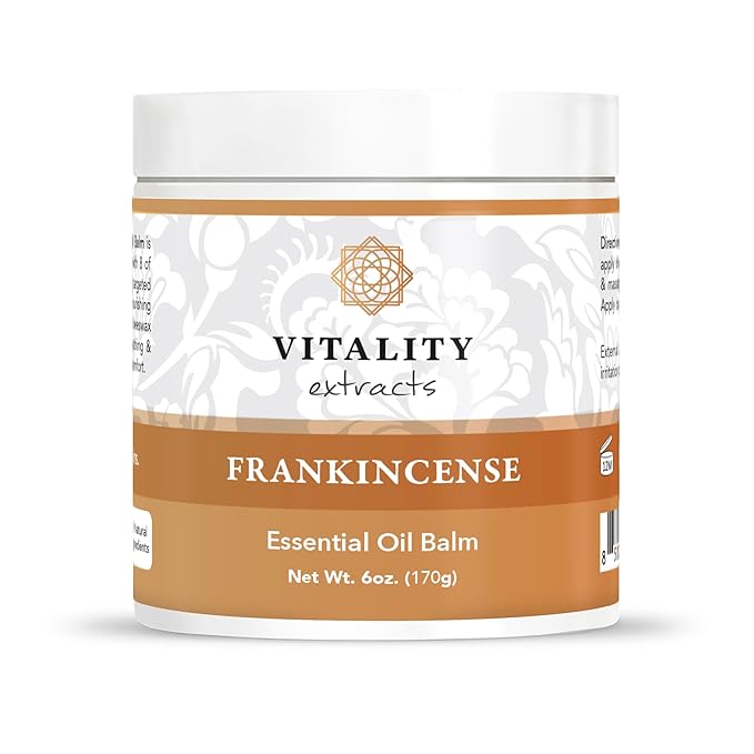 Vitality Extracts Frankincense Balm - 6oz, Boswellia Serrata, Beeswax, Olive Oil, Moisturizer for Dry, Cracked Skin, All Skin Types