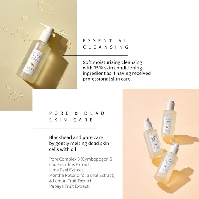 Grain Water Cleansing Oil 200ml (6.76 fl.oz.) - Zero Makeup Residue Deep Pore Cleansing Oil, Melting Dead Skin Cells, Moisturizing & Purifying, Vegan, Paraben Free