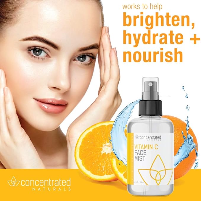 Vitamin C Glow Hydrating Anti-Aging Face Mist w/Actives | Vita C, Niacinamide, Collagen, Peptides and Retinol | Refreshes & Brightens Complexion | 4 fl oz, 120 ml