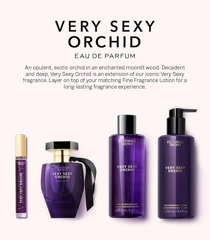 Victoria's Secret Very Sexy Orchid Fragrance Lotion, Notes of Blackcurrant, Orris Woods & Sheer Patchouli, (8.4 oz)