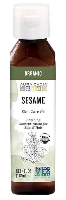 Aura Cacia Organic Skin Care Oil, Sesame, 4 fl oz (118 ml)