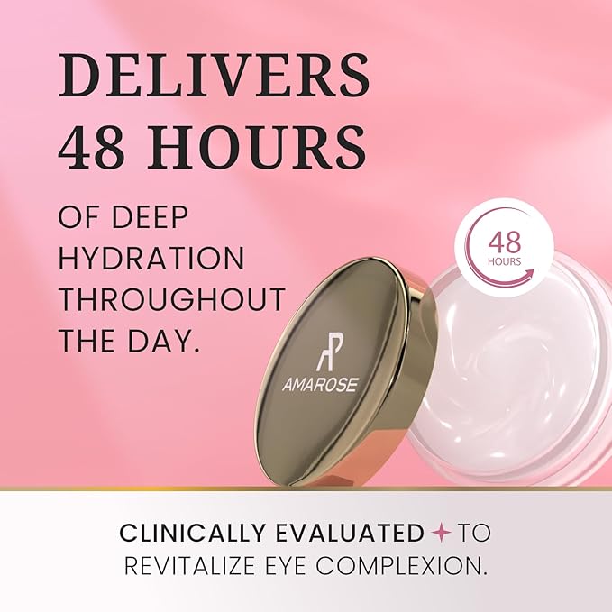 Amarose Anti-Aging Eye Gel – Brighten, Cool, and Hydrate for Dark Circles, Puffy Eyes, and Wrinkles – Organic Eye Treatment Cream - Experience the Ultimate Under Eye Treatment Gel for a Radiantly Yout