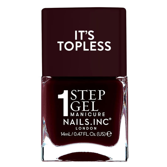 Nails Inc It's Topless Gel-Like Nail Polish, 4-in-1 Base Coat, Treatment, Color, Top Coat, Long Lasting, Strong, Chip Free Nails, Glossy Salon Quality Manicure, Air Dry Nail Polish, Billie, 0.47 Fl Oz