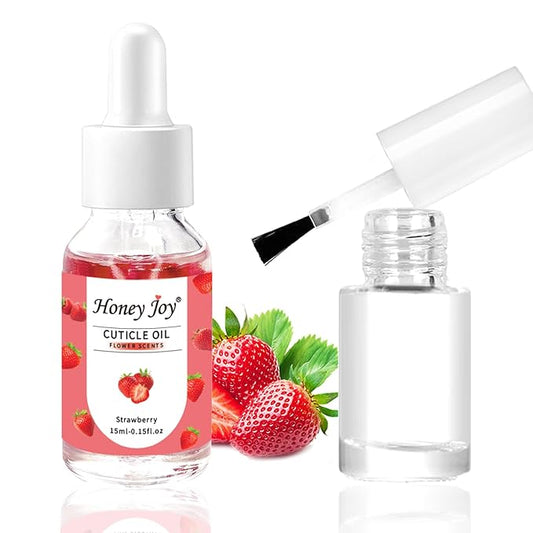 Honey Joy Cuticle Oil for Nails – Nail Oil Cuticle for Nail Care, Cutical Oil for Growth and Strength, Cuticle Oil for Nails, 0.5 fl. oz (Strawberry)