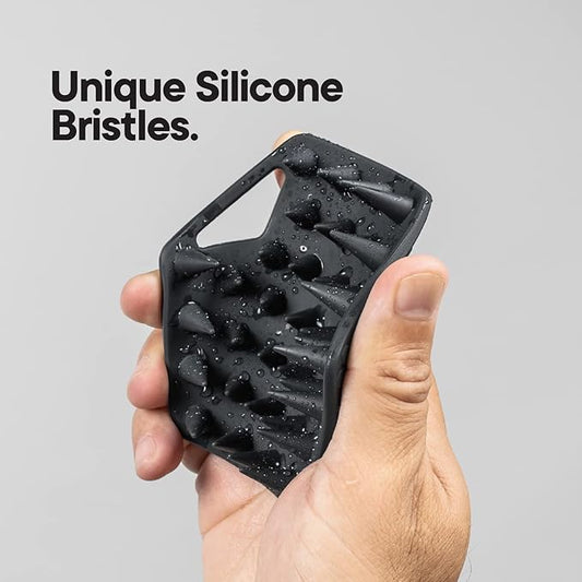 TOOLETRIES Scalp Scrubber & Hook - Silicone Exfoliating Hair Scrubber for Men, Bath & Shower Accessories - Features Silicone-Grip Technology, Removable & Reusable