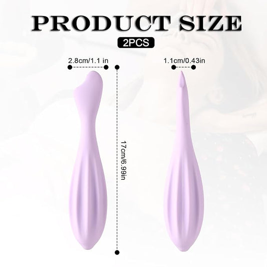 2pcs Facial Massage Rollers, Silicone Facial Roller Beauty Facial Skin Care Massage Tool Shapes Body & Face Curves Face Massage Stick for Women Body Face (Rose Red, Purple)