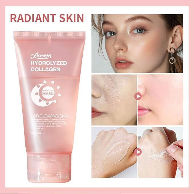 Collagen Night Wrapping Mask, Tightens Skin and Reduces Sagging Overnight Hydration Collagen Face Mask.