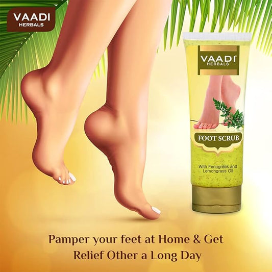 Vaadi Herbals Foot Scrub Foot Scrub Exfoliator Foot Scrub Cream Natural, Anti-Fungal Callus Remover And Therapeutic Exfoliator Fast Absorbing Makes Your Feet Super Soft 110 Grams