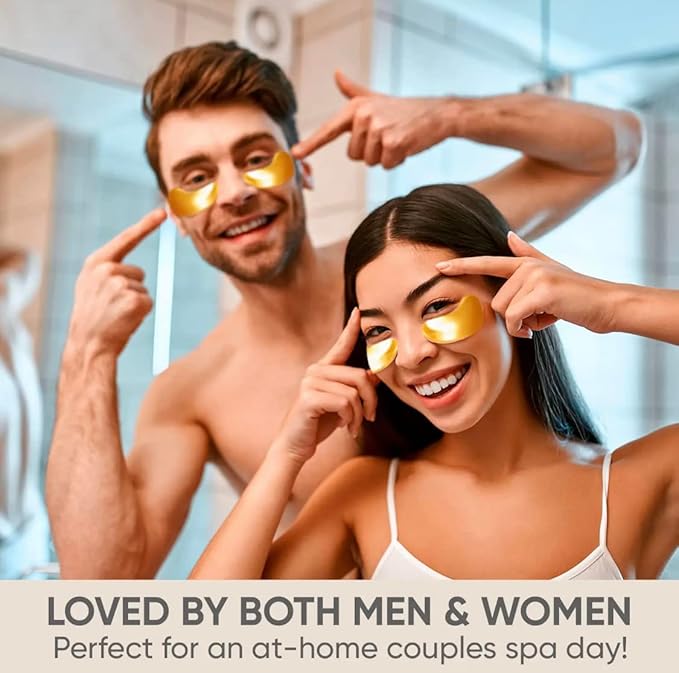 mascarillas de tratamiento ocular con colageno, Parches para el cuidado de la piel bajo los ojos de oro de 24 Kilates