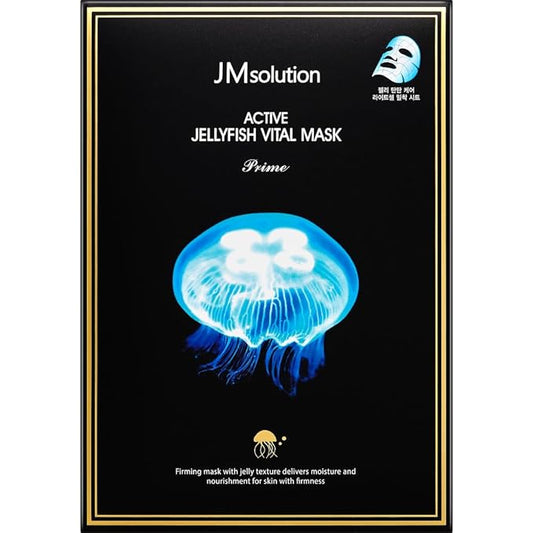 JM Solution Marine Luminous Pearl Deep Moisture 3 Step Skin Care Face Mask - Korean Skincare Facial Mask - boosting Brightening Moisturizing-10 Sheets for Dry Skin (jelly fish)