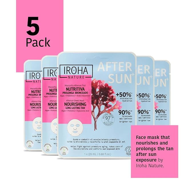 After Sun Skin Care Mask, Prolongs Tan - Pack of 5 Pieces