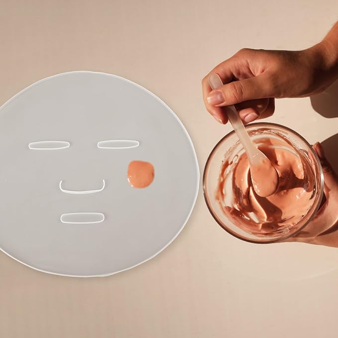 LEORX 2Pcs Face Mask Maker Plate Silicone Reusable Facemask Seaweed Mud Mask Making Mold Facial Care Makeup Tool for Women Lady