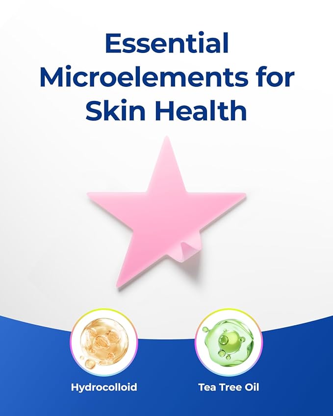 Star Pimple Patches for Face: Cute Acne Dots Hydrocolloid Stickers, Strong Absorption, 6 Colors, 312 Patches, Overnight Care