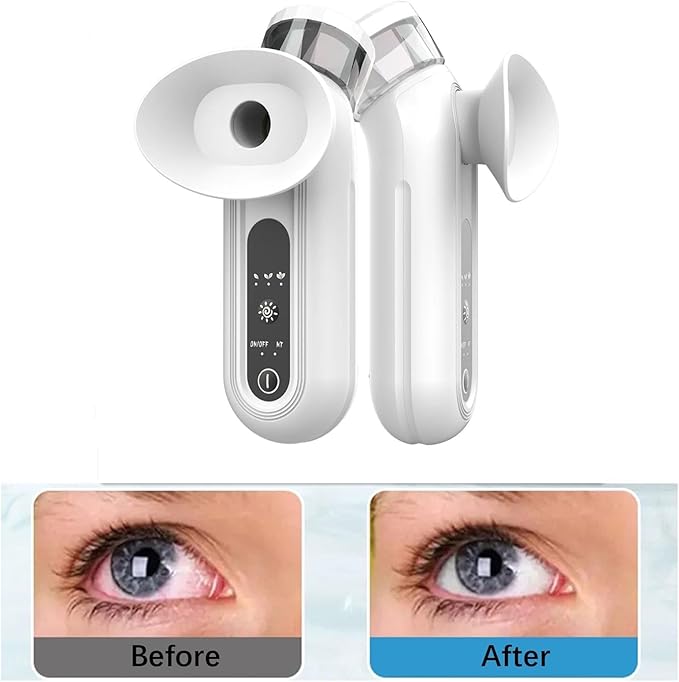 Rechargeable Eye Steamer for Dry Eye Relief, Upgraded Nano Mist Steam Sprayer, Heated Therapy for Moisturizing & Cleaning, Portable Eye & Face Hydration Soother