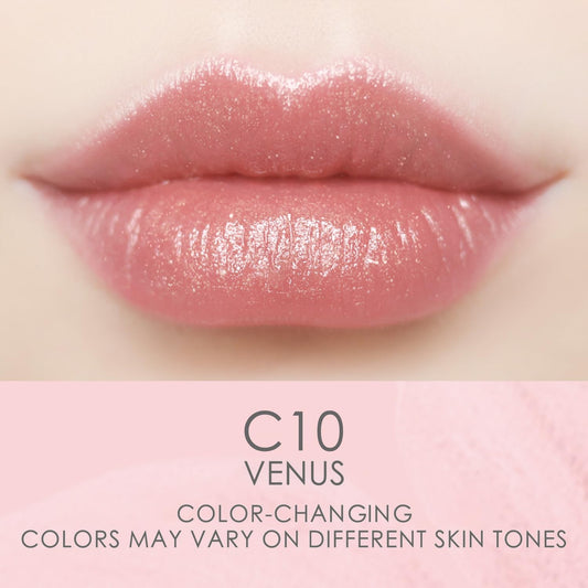 CATKIN Tinted Lip Balm Glitter Lip Stain Ultra Hydrating Lip Moistrurizer Chapstick with Vitamin E Nourishing For Cracked & Dry Lips 0.12 oz C10 Venus - Peach Pink