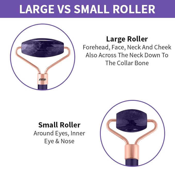 Nykaa Naturals Amethyst Face Roller - Diminishes Fine Lines and Wrinkles - Natural Crystals for Skin Calming - Tones and Sculpts Skin - 1 pc