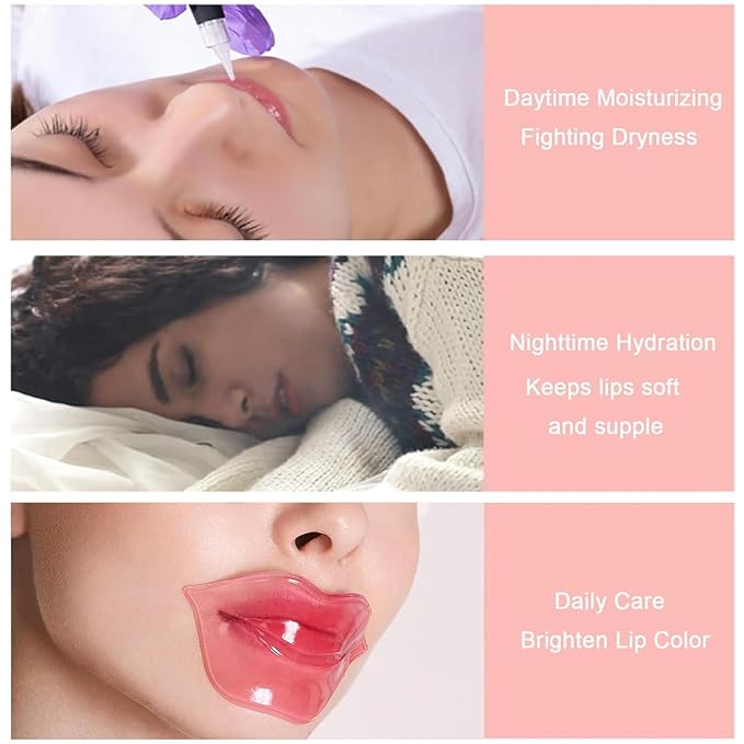 30Pairs Lip Mask & Under Eye Mask, 24K Gold Gel Crystal Collagen Eye Pads, Moisturizing Lip Mask Spa Daily Labial Masks, Under Eye Patches for Dark Circles, Puffiness and Dry Lips, Self Care Items