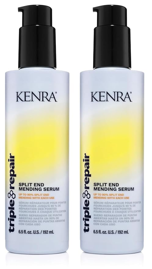 Kenra Triple Repair Split End Mending Serum | Up to 90% Split End Mending with Each Use | Targets & Repairs Weak or Broken Bonds | Split Ends | Damaged Hair | Bond Builder | 6.5 fl. oz. (2-Pack)