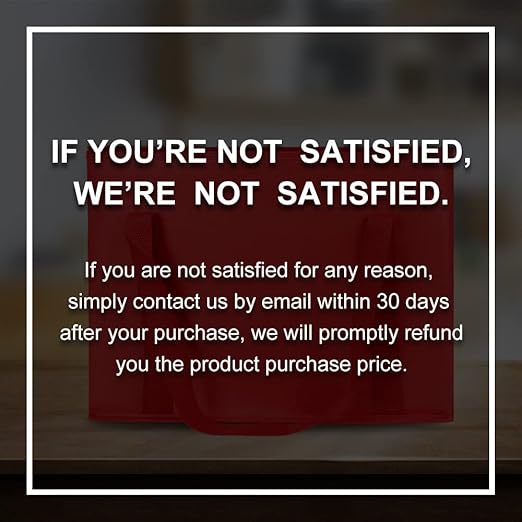 2-Pack Insulated Reusable Grocery Bag with Zippered Top, X-Large Insulated Food/Pizza Delivery Bag, Bodaon Frozen Foods Cold, Cooler Shopping Bags, Red