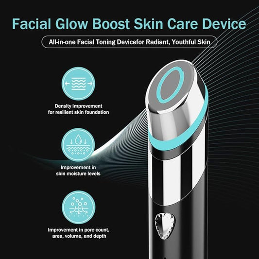 Upgraded Version | Skin Care Device - Facial Glow Booster for Maximizing and Boosting Skin Care Absorption - Needle Free, Radiance, Elasticity | LED Anti-Wrinkle Device | Skin Care Firming, Toning