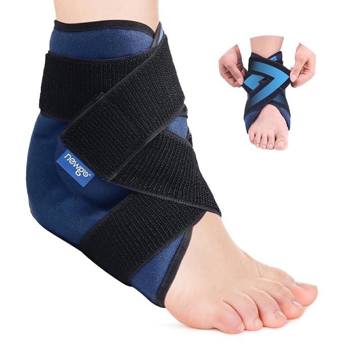 NEWGO Bundle of Cooling Eye Mask and Ankle Foot Ice Wrap
