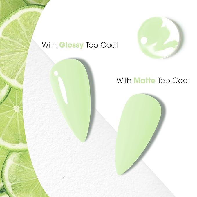 Gellen Green Gel Nail Polish, Mint Green Gel Polish Pastel Green Nail Polish Gel Light Green Soak Off U V LED Nail Lamp Gel Polish Home Salon Nail Art DIY Manicure Gift for Women Gilrs, 0.61 Fl Oz