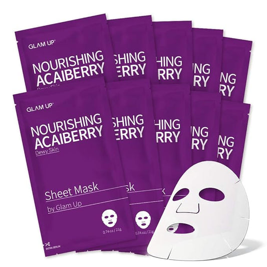 GLAM UP Sheet Mask Nourishing AcaiBerry (10 sheets) - Dewy Skin