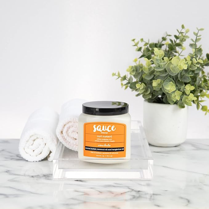 SAUCE BEAUTY Honey Chia Smoothing Curl Mask & Crème Brulee Curling Custard - Curly Hair Mask & Curl-Defining Cream - Hydrating & Taming Products for Naturally Curly Hair