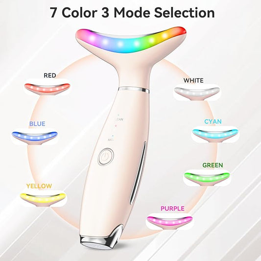 7 Color Neck Face Massager, Portable Facial Massager, Face Sculpting Tool for Skin Care with Vibration, Thermal