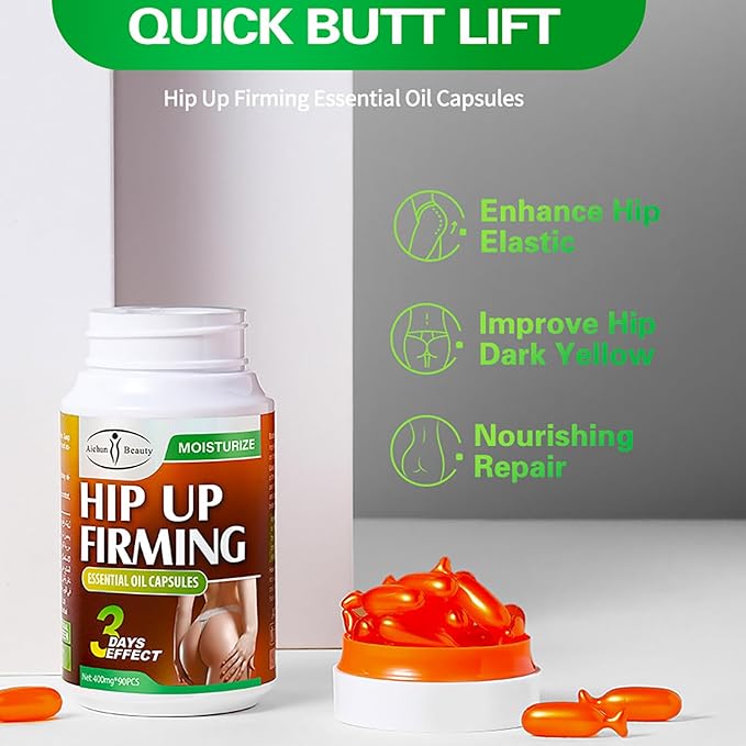 AICHUN BEAUTY Hip Up Firming Lifting Essensial Oil Capsules 3 Days Effect Moisturizing Nourishing 400mg x 90pcs