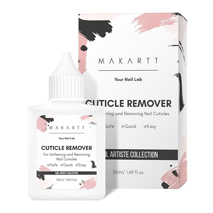Makartt Cuticle Remover Liquid, 50ml Professional Instant Softener Cream for Dry Cuticles, Salon-Quality Nail Care Dissolver for Manicure & Pedicure Use