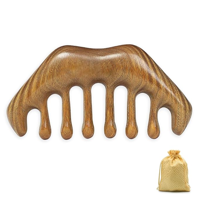 Wooden Scalp Massager for Hair Growth - Gua Sha Manual Head Massage Tool with Comb for Hair Care, Relaxation, and Acupoint Massage - Birthday Gift for Women and Men