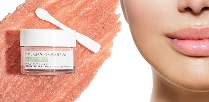 Physician's Formula Organic Wear Lip Polish with Exfoliating Lip Scrub and Skin-Nourishing Organic Ingredients - Lip Treatment for Dry Cats, Hypoallergenic Formula